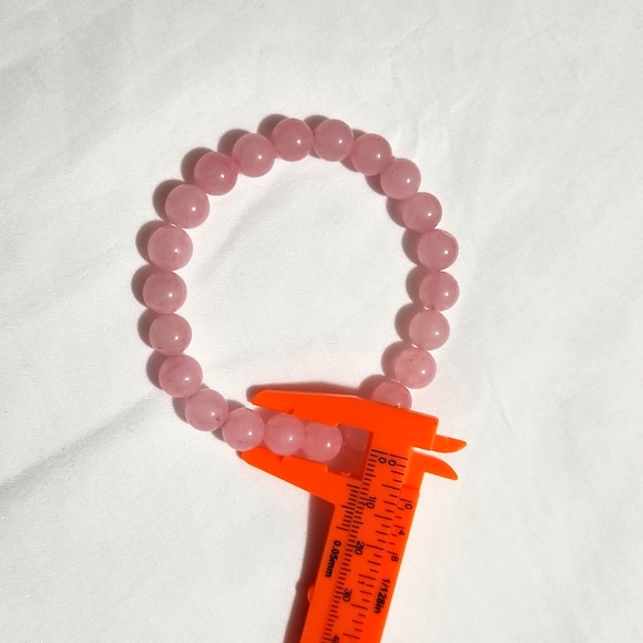 Rose Quartz Crystal Bracelet 6mm - Picture 2 of 2